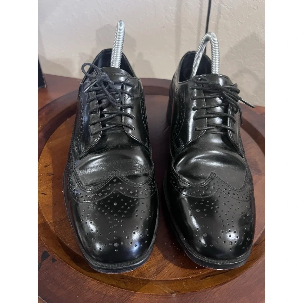 Nunn Bush Black Leather Wingtip Brogue Dress Shoes Men Lace Up Oxford Style 10 M